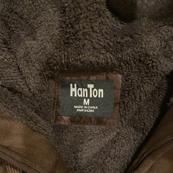 Brown fuzzy zip up, size medium. - Picture 3 of 4